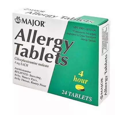 Główne farmaceutyki tabletki alergiczne,  4 mg,  24 tabletki (opakowanie po 1)