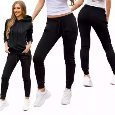 Spodnie Damskie Dresowe Czarne Dopasowan Podobne : Czarne dresowe spodnie dziewczęce joggery N-CASSIE JUNIOR - 26806