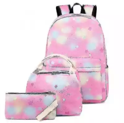 3szt gwiaździsty plecak studencki z kreskówki nieba,  torebka,  torba na monety (różowy) #!!#Produkt jest wysyłany w oparciu o kolor lub rozmiar głównego ...