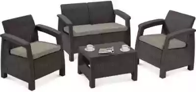 Allibert Zestaw Mebli Ogrodowych CORFU S Podobne : Komplet mebli ogrodowych stół + 4 składane krzesła zestaw - 104308
