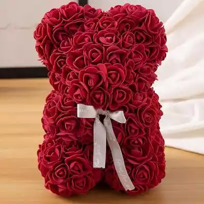 Xceedez Sztuczne kwiaty 25cm Rose Bear G upominki dla gosci