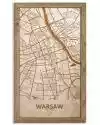 Drewniany obraz miasta - Warszawa w dębowej ramie 70x50cm Dąb, Orzech, Heban