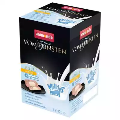 Animonda Vom Feinsten Adult Milkies łączy to,  co najlepsze,  z dwóch światów: intensywny smak pożywnego mięsa,  którym odznaczają się wysokowartościowe pokarmy Animondy oraz mleczno-kremową konsystencję przysmaków Animonda Milkies,  której nie sposób się oprzeć. Wyprodukowane w Niemczech 