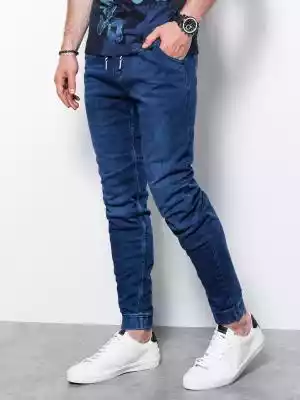 Spodnie męskie jeansowe joggery - niebie