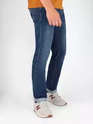 Niebieskie jeansy męskie z prostą nogawk MĘŻCZYZNA > UBRANIA > JEANSY EKOLOGICZNE