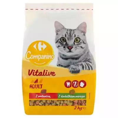         Carrefour                Karma pełnoporcjowa sucha dla dorosłych kotów z wołowiną i dodatkiem warzyw.ProFity- witamina D3 - zdrowe kości i zęby- witamina E - odporność- witamina A - dobry wzrok}                    z wołowiną,  z dodatkiem warzyw            jakość kontrolowana    