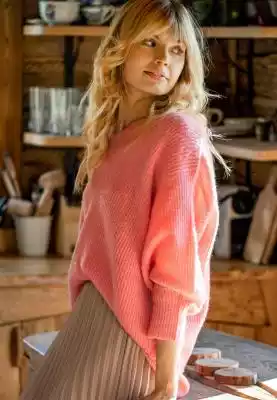 Damski sweter oversize z bufiastymi ręka Podobne : Sweter z bufiastymi rękawami - 75874