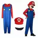 Suning Super Mario Bros Unisex Adult & Kostium dla dzieci Cosplay Fancy Dress Outfit Chłopiec Mario L
