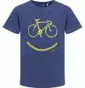 T-shirt z krótkim rękawem dla chłopca, z rowerem i uśmiechem,  niebieska, 2-8 lat