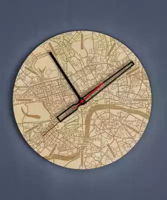 Drewniany zegar na ścianę - miasto Londy Podobne : Nocne Miasto - 2653413