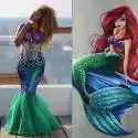 Mssugar Mermaid Fishtail Costume Glitter Cekiny Spódnica Cosplay Dress Up Carnivals Halloween Rekwizyty Zielony L