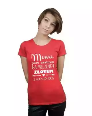 Koszulka damska MOWA JEST SREBREM roz XL Moda > Odzież, Buty, Dodatki > Odzież kobieca > T-shirty