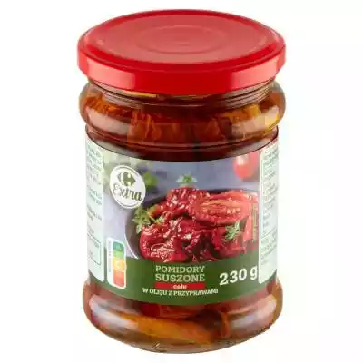         Carrefour                    jakość kontrolowana                Pomidory suszone nasączone,  w oleju. Produkt pasteryzowany.    
