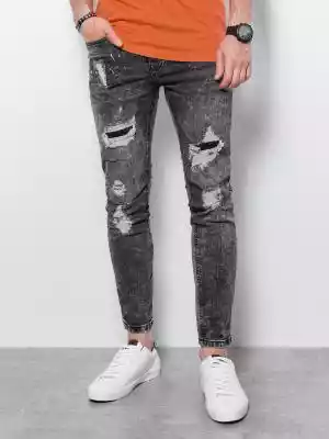 Spodnie męskie jeansowe z dziurami SLIM 