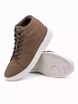 Buty męskie sneakersy za kostkę - brązowe V1 T418
 -                                    43