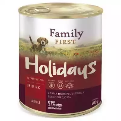 FAMILY FIRST Holidays Adult Wołowina z b Podobne : FAMILY FIRST Holidays Adult Kaczka z batatami - mokra karma dla psa - 800 g - 88447