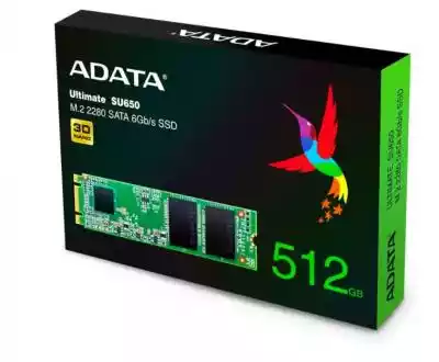 Dysk SSD Ultimate SU650 M.2 2280Dysk SSD Ultimate SU650 M.2 2280 firmy ADATA ma pamięć flash 3D NAND,  kontroler o dużej szybkości oraz pojemność do 512 GB. Obsługuje szybkości odczytu/zapisu sięgające 550/510 MB/s i zapewnia większą niezawodność w porównaniu z dyskami SSD 2D NAND. Buforow