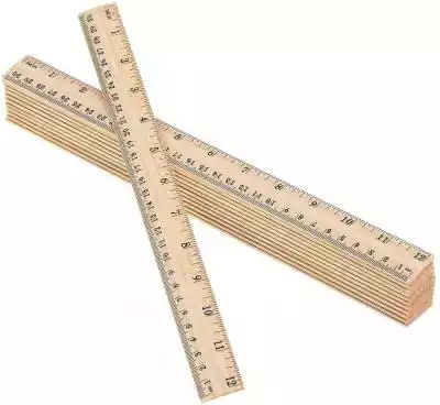 Linijka dwustronna: jedna strona linijki to skala metryczna (30 cm),  druga strona to skala calowa (12 cali),  zarówno cale,  jak i centymetry...
