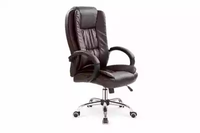 Klasyczny fotel biurowy ekoskóra brązowy Meble tapicerowane > Krzesła > Krzesła obrotowe