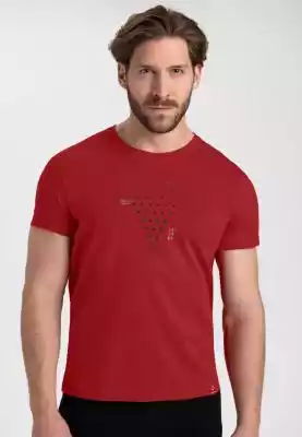 Czerwona koszulka męska z nadrukiem T-SP ZIMOWA WYPRZEDAŻ > MĘŻCZYZNA > T-shirty