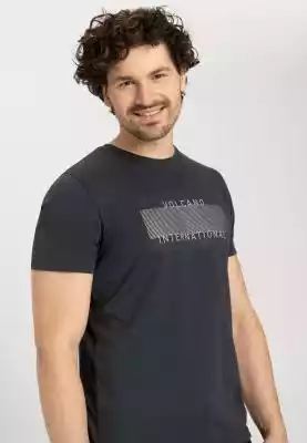 Grafitowa koszulka męska ze srebrnym nad Podobne : Grafitowa koszulka chłopięca z nadrukiem deskorolki T-FONTER JUNIOR - 26863