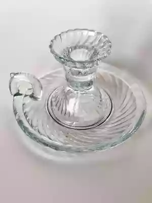 Kaganek, świecznik Spirelli Huta Ząbkowi Podobne : Wazonik kobaltowy Huta Prądniczanka - 1790