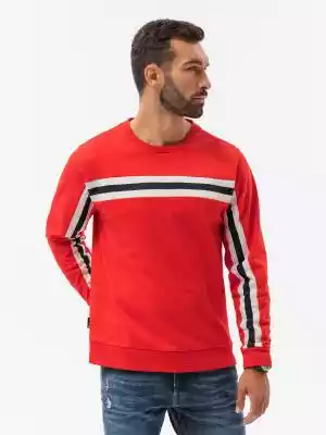 Bluza męska z lampasem - czerwona V2 B12 On/SALE/Bluzy sale