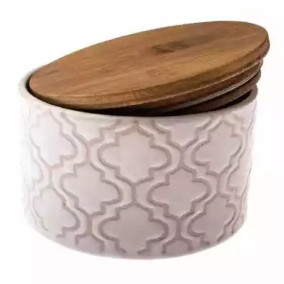 Pojemnik ceramiczny z pokrywką bambusową Podobne : Kela Pojemnik ceramiczny na żywność Maila 0,75 l, biały - 301367