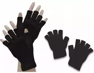 Rękawiczki Bez Palców mitenki Czarne Damski