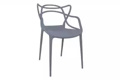 Krzesło modern plastikowe szare SLIMBI Meble tapicerowane > Krzesła > Krzesła kuchenne