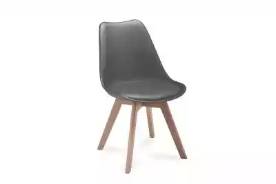 Proste plastikowe krzesło na drewnianym  Meble tapicerowane > Krzesła > Krzesła kuchenne