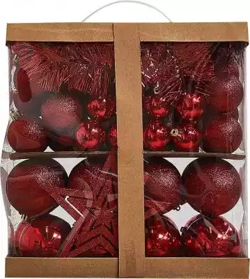 Carrefour Zestaw bombek czerwonych 100 s Podobne : Xceedez Bombka choinkowa Ornament Ball Świecące puste lampki świąteczne - 2784652