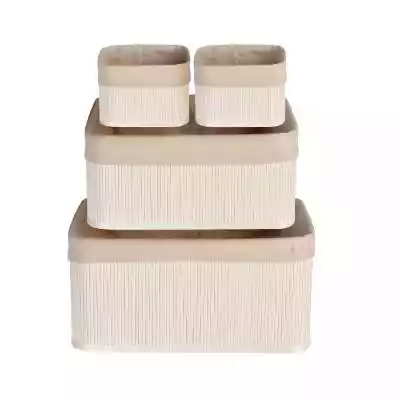Komplet koszyków bambusowych Pannier beż Dodatki i dekoracje/Dekoracyjne pudełka do przechowywania