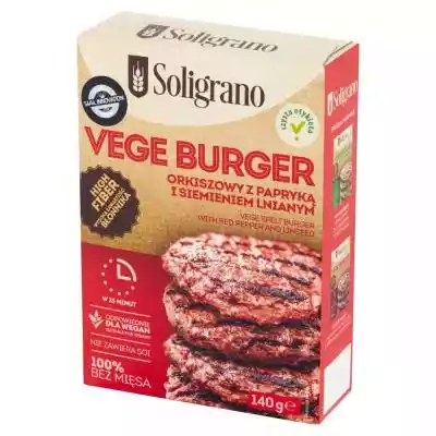 Soligrano Vege burger orkiszowy z papryk Artykuły spożywcze > Zdrowa żywność > Produkty wegetariańskie