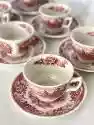 Zestaw filiżanek porcelana angielska różowa