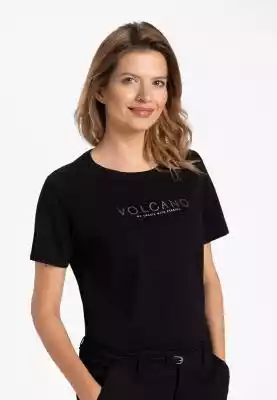 Czarna koszulka damska z dżetami T-SLOG ZIMOWA WYPRZEDAŻ > KOBIETA > T-shirty