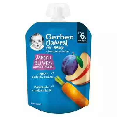 Gerber Jabłko śliwka marchewka po 6. mie Podobne : Gerber - Warzywa z kurczakiem i kaszą - 243178