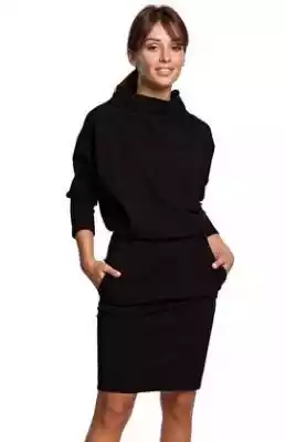 Sukienka dresowa B175 (czarny) Podobne : 189-2 Sukienka dresowa z dekoltem na plecach - CHABROWA - 9512