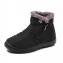 El Contente Zimowe buty śnieżne dla dzieci z podszewką ze sztucznego futra Wodoodporne grube ciepłe buty Czarny 33