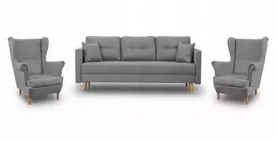 Zestaw Wypoczynkowy Skandynawski Sofa 2 Fotele