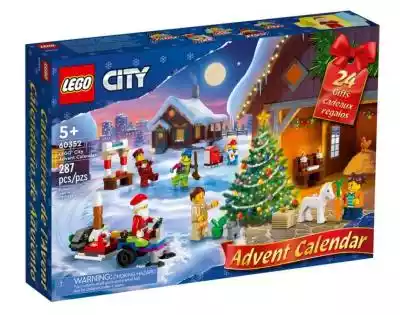 LEGO City Kalendarz adwentowy 60352 Kalendarz adwentowy LEGO® City (60352) pomoże w emocjonujący sposób przygotować się do Świąt. Dzieci mogą odliczać dni do zbliżającej się Gwiazdki,  budując fajne minimodele,  popularne postacie z serialu telewizyjnego LEGO City Adventures oraz ciekawe a