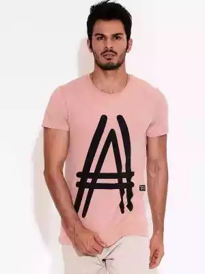 T-shirt T-shirt męski ciemny różowy