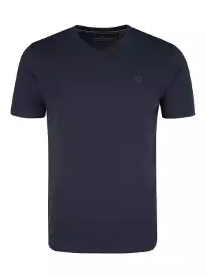 Klasyczna granatowa koszulka męska z dek Podobne : Granatowa koszulka z nadrukiem T-SPOT plus size - 27246
