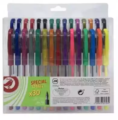 Auchan - Zestaw 30 długopisów żelowych Podobne : Auchan - Zestaw ołówków grafitowych HB z gumką - 224015