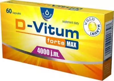 D-Vitum Forte Max 4000 j.m. 60 kapsułek Podobne : Oleofarm D-Vitum Forte 2000 j.m. Suplement diety 9 g (36 sztuk) - 854399