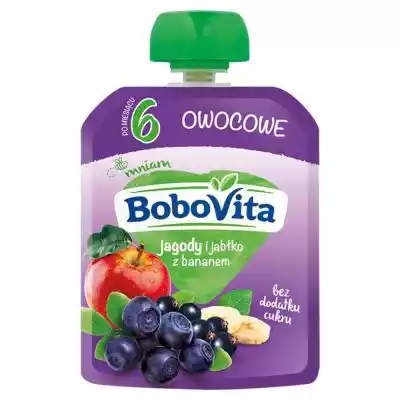 BoboVita Mus jagody i jabłko z bananem p Podobne : BoboVita - Brokuły z batatami. Obiadek Bio dla niemowląt - 241602