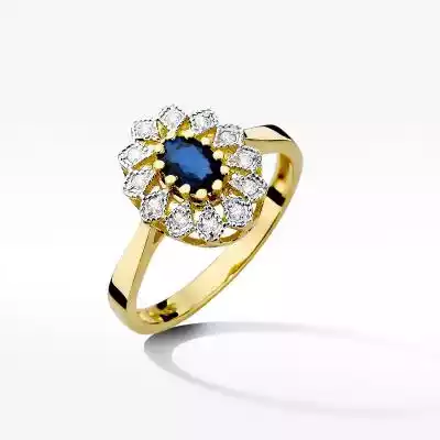 Złoty pierścionek z szafirami Pierścionki zaręczynowe > Kamienie pierścionków zaręczynowych > Pierścionki zaręczynowe z szafirami
