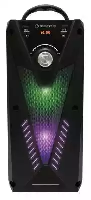 Bezprzewodowy głośnik Bluetooth w kolorze czarnym. Wbudowane głośniki 2x 4