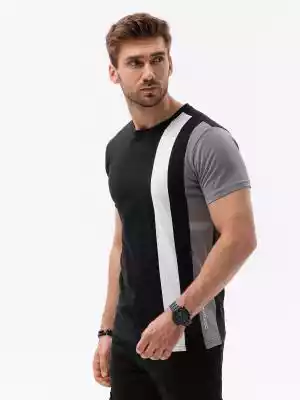 T-shirt męski bawełniany - czarny V1 S16
