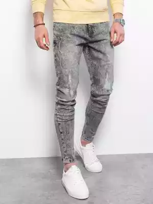 Spodnie męskie jeansowe SLIM FIT - szare On/SALE/Spodnie sale